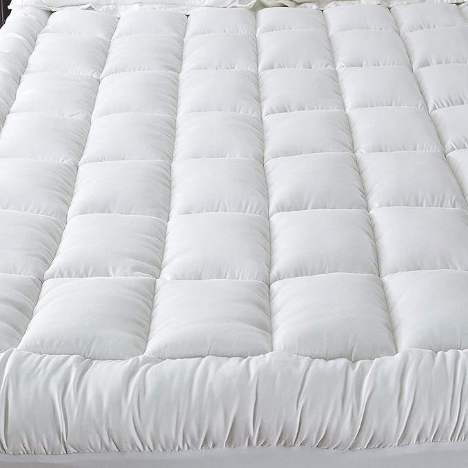 Niagara Mattress Topper Queen - Microfiber Fabric Mattress Pad - Thick Breathable Pillow Top Mattress Pad for Back Pain Relief - Deep Pocket Fits 8-20 Inches Mattress