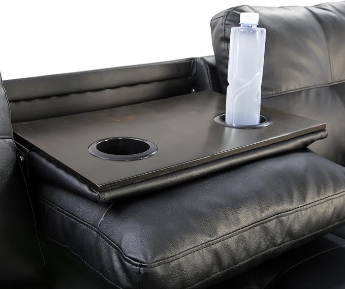 L-Shape Sofa with Storage Ottoman & Reversible Coffee Table, Leather Sectional Couch with Left Chaise, 3-Piece Sofa Set for Living Room, Upholstered Couch Set with Solid Wood Frame, Dark Grey