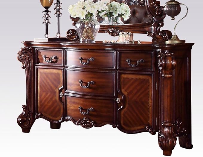 Acme Vendome Bedroom Set with King Bed, Nightstand, Dresser and Mirror