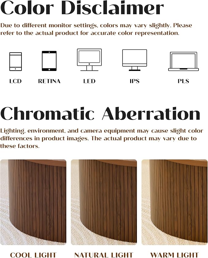 Fluted Round Lift Top Coffee Table with Storage, 31.5" Walnut Small Circle Wood Center Table for Living Room