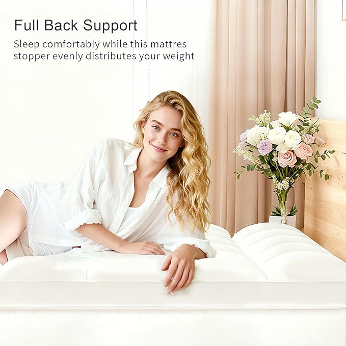 Aemicion Soft King Size Mattress Topper, Luxury Fluffy Cooling Mattress Pad for Back Pain Relief, Easy to Clean, Box Sewing Design, Deep Pockets Fit 8-21" Mattresses 76" x 80"