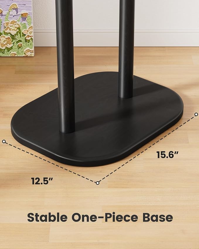 Pipishell Coat Rack, Freestanding Hall Tree with 8 Hooks & Storage Shelf, Solid Wood Base, 66.3″ Tall Coat Rack Stand for Coats, Hats, Bag in Entryway, Bedroom, Living Room, Black, PIFCR11B - Image 7