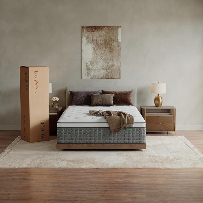 Queen Size Mattress, Medium Firm 14 Inch Hybrid Mattress Queen Size in a Box - Memory Foam & Pocket Springs for Back Pain Relief, Fiberglass Free, Motion Isolation, CertiPUR-US & OEKO-TEX Certified