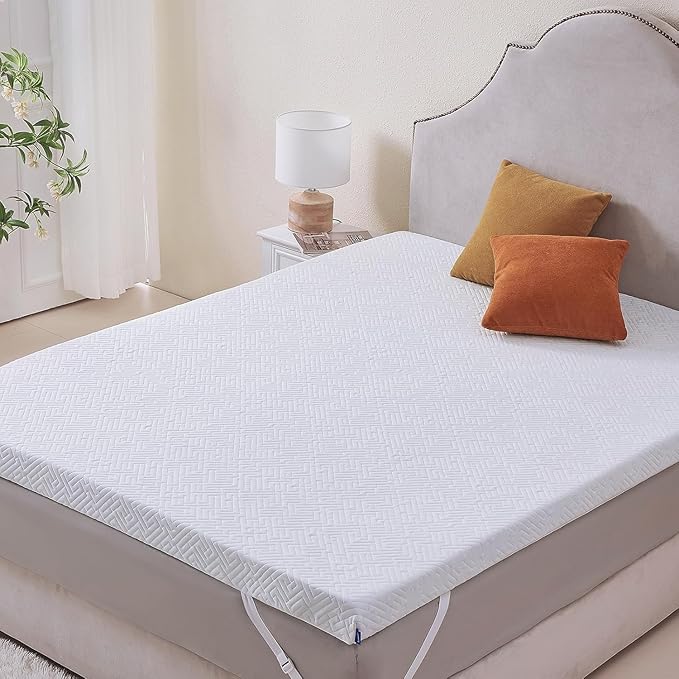 3 inch Memory Foam Mattress Topper Full Size Bed, Gel Infused Memory Foam Mattress Pad with Cover for Back Pain Relief, 53x75 Inches