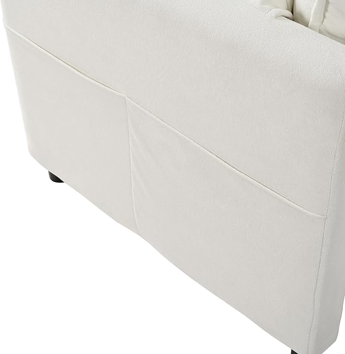109-Inch U-Shaped Sectional Cloud Sofa Oversized Modular 5 Seaters Sofa Couch with 2 Ottoman Chaise and Pillow Armrest, Chenille Upholstered Convertible Cloud Couch