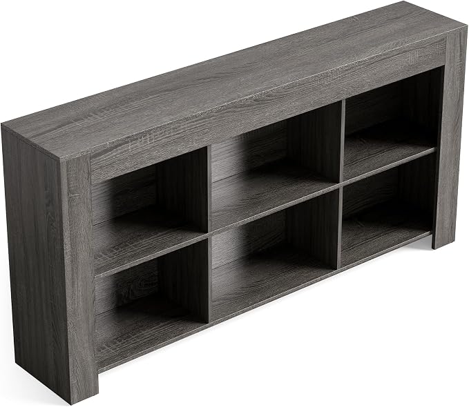 LITTLE TREE TV Stand with Storage, 63-Inch Entertainment Center with Shelves, Modern Media Console for Television up to 65" for Living Room, Bedroom, Grey + Black - Image 9