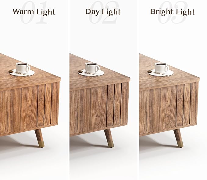 Square Coffee Table with Lift-Top & Flip-Top Storage, 36" Functional Modern Accent Center Table with Solid Wood Legs, Rustic Walnut Coffee Tables for Living Room Small Space or Office