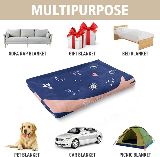 Afterprints Get Well Gifts for Women Men, Hug/Healing Blanket, Thinking of You/Cancer Care/Sympathy/After Surgery Gifts for Friends, Sister, Coworker, Soft Throw Blankets 50'' x 60''