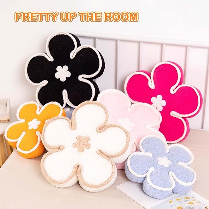 Kcvvcr Flower Pillow???Light Purple, 13.7 Inch???