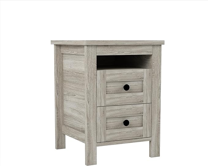 Harper & Bright Designs 3 Pieces Bedroom Set Full Size Platform Bed with Storage Headboard, Nightstand and Dresser, 3 Piece Wood Bedroom Furniture Set,Antique Gray