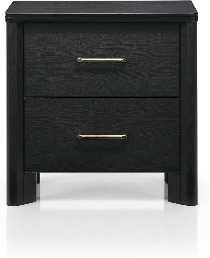 24/7 Shop at Home Sawer Modern 23-inch Wood Nightstand Set of 2 with 2 Drawers and USB Ports, Wooden Night Stand for Bedroom, Apartment, Small Bedside Table, Black - Image 9