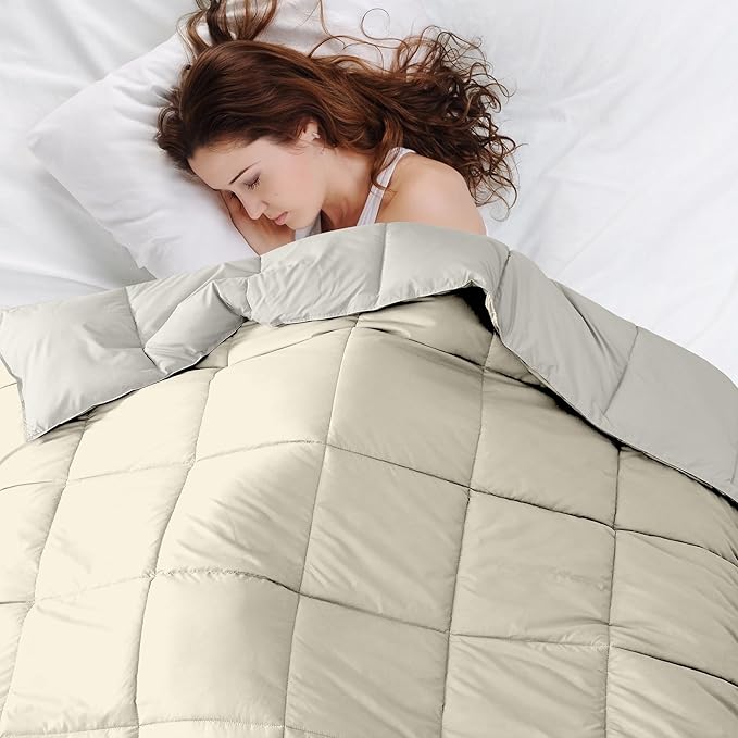 Modern Threads Down Alternative Reversible Comforter Ivory/Taupe California King