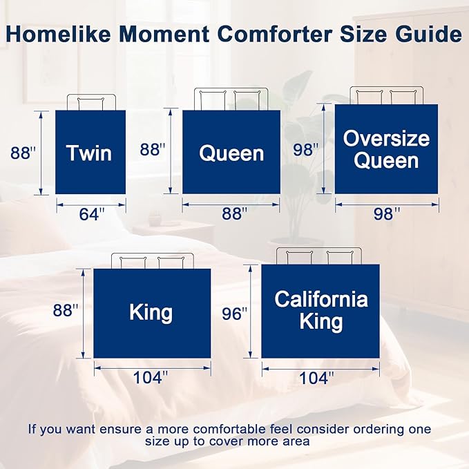 Homelike Moment Oversized Queen Comforter - Brown Duvet Insert Down Alternative Bed Comforter, Lightweight Bedding Comforters Oversize Queen Quilted Soft All Season Reversible Chocolate Brown/Beige
