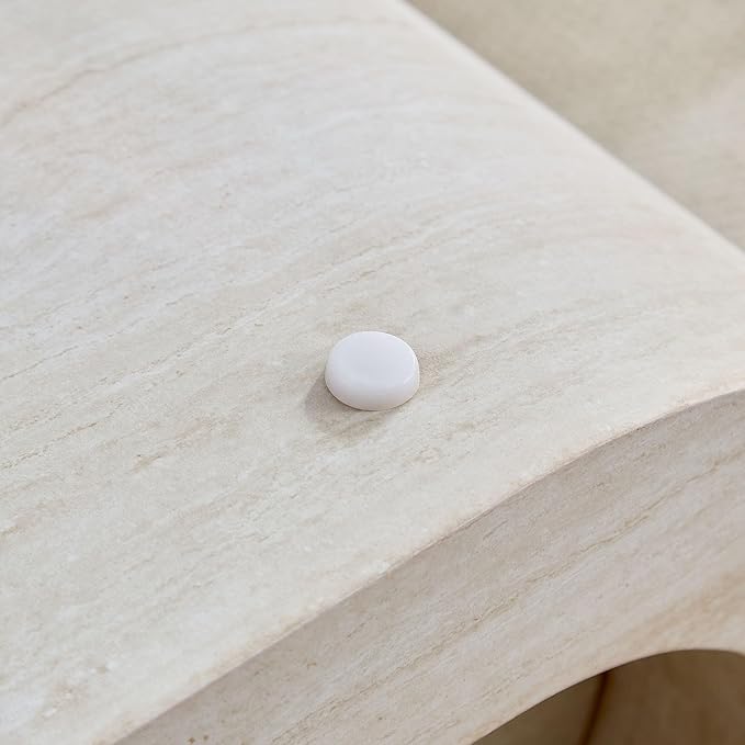 Square Coffee Table 33.86" Faux Marble Pattern Wood Center Table with Layered Base for Living Romm Apartment, No Need Assembly