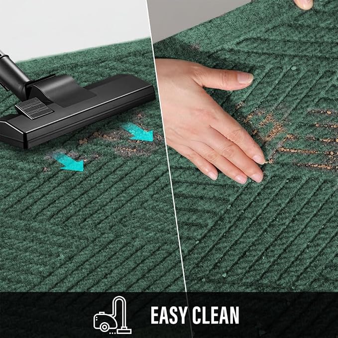 HIYARD Sturdy Front Door Mat, Absorbent Muddy Dirt Resist Welcome Door Mats Outdoor Indoor, Stain and Fade Resistant, Non-Slip Rubber Backing Low Profile Doormat for Entryway, 36×24, Green - Image 7