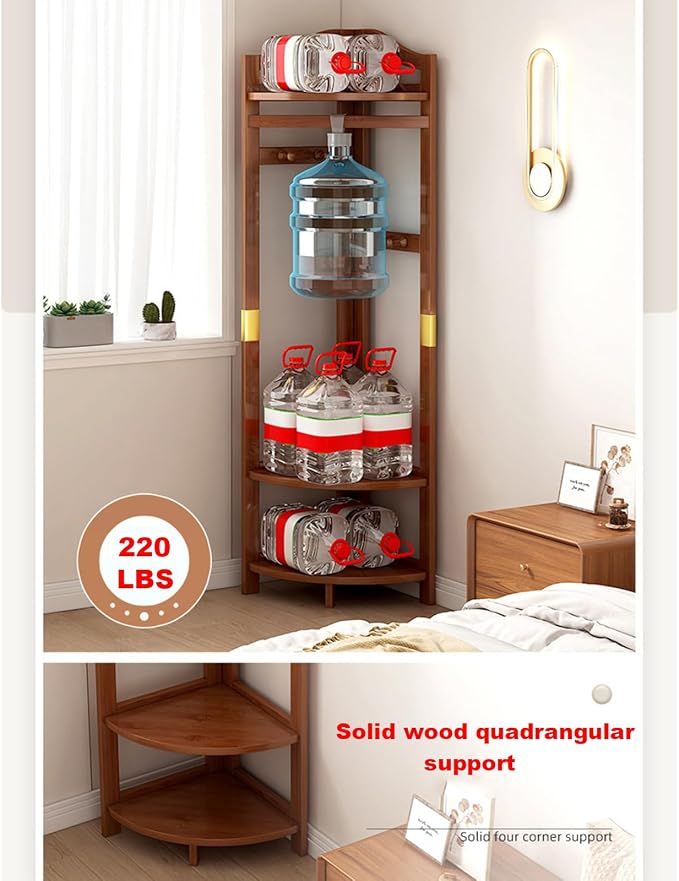 corner coat rack,hall tree,Solid wood clothes rack,Solid wood clothing rack with storage basket and hooks,garment rack for bedroom,living room,entryway,storage rack for clothes - Image 7