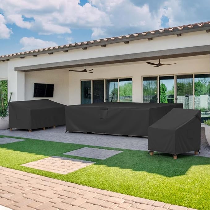 MR.COVER Outdoor Furniture Cover Waterproof, Rectangular Patio Sofa Cover, Summer UV Resistant & Winter Snow Proof 600D Heavy Duty Outdoor Table and Chair Protection Size 98L x 78W x 28H inch - Image 8