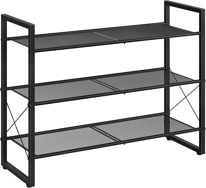CHOEZON Shoe Rack, 3-Tier Shoe Rack for Closet, Metal Shoe Storage Organizer, Shoe Rack for Entryway, Shoe Shelf with Adjustable Feets, for Entryway, Hallway, Living Room, Bedroom, Black TXJ13BB - Image 9