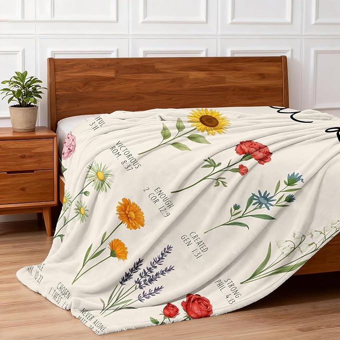 COMFAR Christian Gifts for Women Faith, Inspirational/Religious/Spiritual Gifts for Adults, Soft Throw Blankets for Women/Men, Personalized Blankets for Adults 40"x 50"
