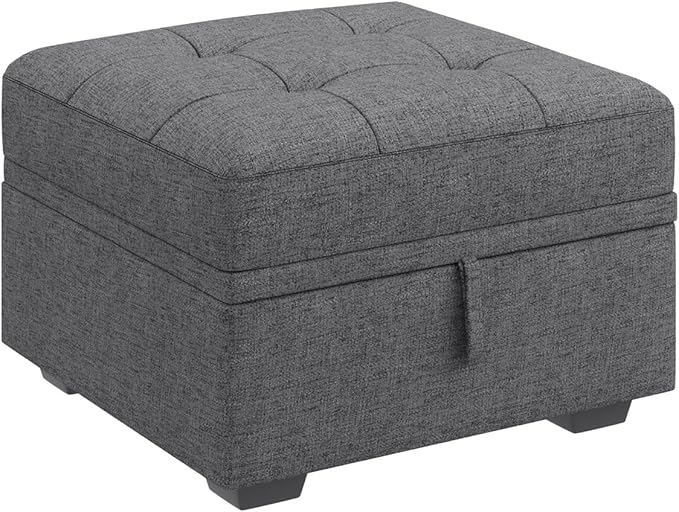 HONBAY Modular Sectional Sleeper Sofa with Pull Out Bed, Ottoman for Sectional Couch, Grey