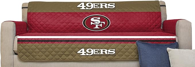 Pegasus Sports NFL Unisex NFL Sofa Couch Reversible Furniture Protector with Elastic Straps, 75-inches by 110-inches