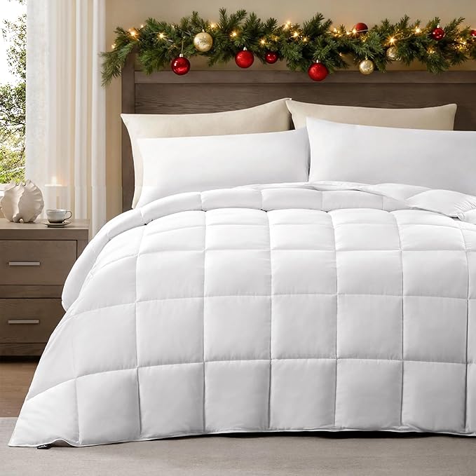 ACCURATEX Lightweight Duvet Insert King Size - 100% Cotton Shell, 250GSM Filling, Summer Down Alternative Comforter,Ultra-Soft & Breathable, Thin Duvet Insert with 8 Tabs, Machine Washable 104x90