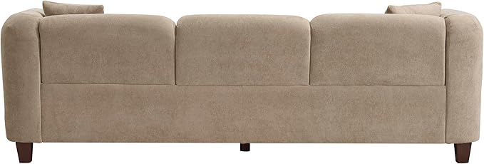 Christopher Knight Home Ahrai 3-Seater Sofa Couch with 2 Pillows, 87" Wide Oversized Sofa for Living Room, Modern Wood Frame Lounge Couch, Comfy Spacious Fabric Upholstered Home Seating, Camel