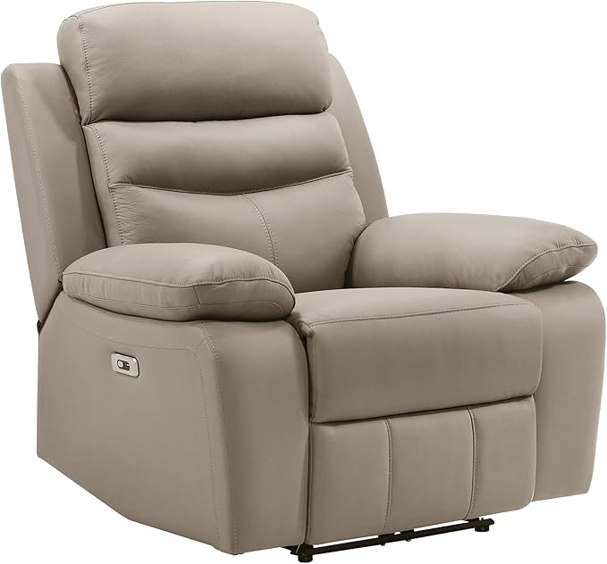 Lexicon Recliner Chair Living Room Leather Match Reclining Sofa Chair, Home Theater Seating, Wall Hugger Recliner, Power Recliner Sofa Chair for Living Room/Office/Apartment, Latte