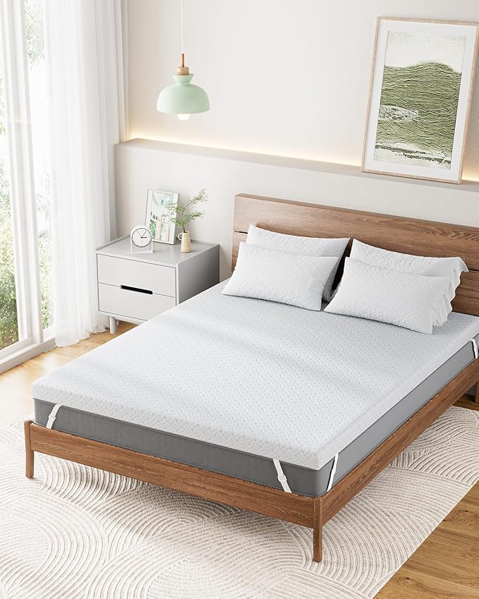 PERLECARE King Mattress Topper - 3 Inch Cooling Memory Foam Mattress Pad Made with CertiPUR-US® Certified Foam, Bed Topper with Bamboo Cover,Removable & Washable & Non-Slip, Oeko-Tex Certified