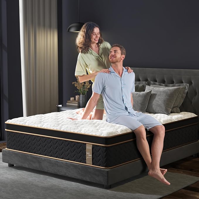 Twin Size 10 Inch Hotel Hybrid Single Mattress in a Box, Individual Pocket Springs, Motion Isolation, Extra Hip/Shoulder/Lumbar Support, Fiberglass-Free, Ergonomic Zones, 365-Night Trial, CertiPUR-US