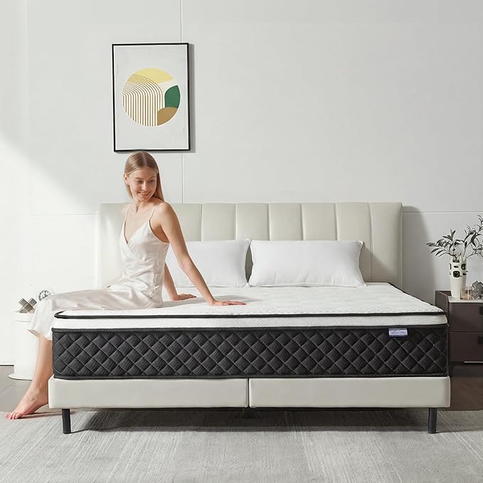 Twin Mattress, 10 Inch Twin Size Mattress in a Box, Memory Foam Mattress with Pocket Springs, Medium Firm, Lumbar Support & Motion Isolation, Pressure Relief & Breathable Comfort