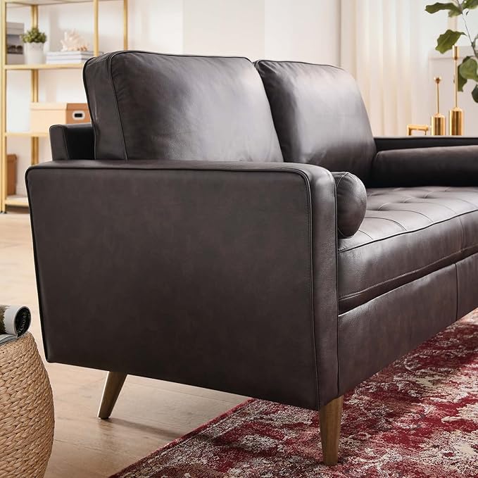 Modway EEI-5870-BRN Valour Leather Loveseat, Brown