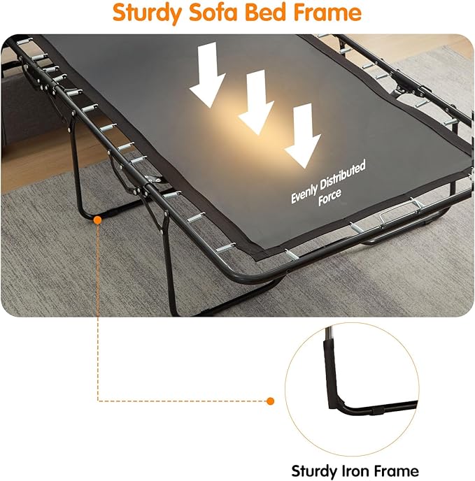 57" Pull Out Sofa Bed with Mattress, Convertible Sofa Bed Loveseat, Twin Sleeper Sofa Couch with Pocketed Coil Seating, Upholstered Fabric Sofa Bed for Small Spaces,Grey | sofa bed, futon sofa bed, sofa bed couch, Sleeper Sofa, pull out sofa bed