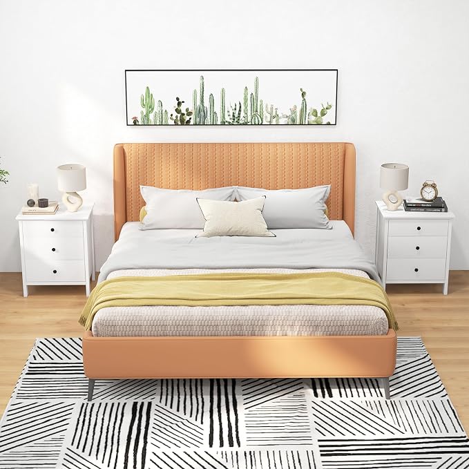 KOMFOTT 3 Drawers Nightstand, Wooden Bedside Table with Ample Storage, Modern Drawer Organizer, Space-Saving Modern Sofa Side End Table for Bedroom Home Office Small Space (White,1) - Image 9