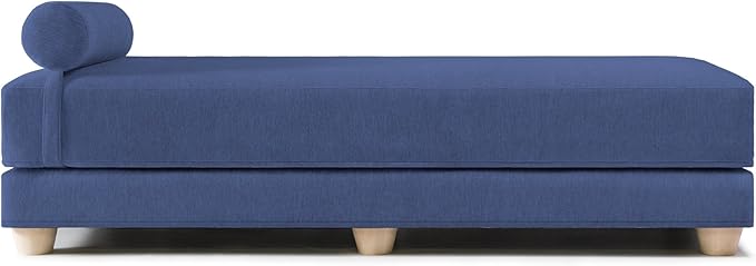 Jaxx Alon Daybed - Fold-Out Sleeper Chaise with Premium Memory Foam Queen-Size Mattress - Made in The USA, Navy