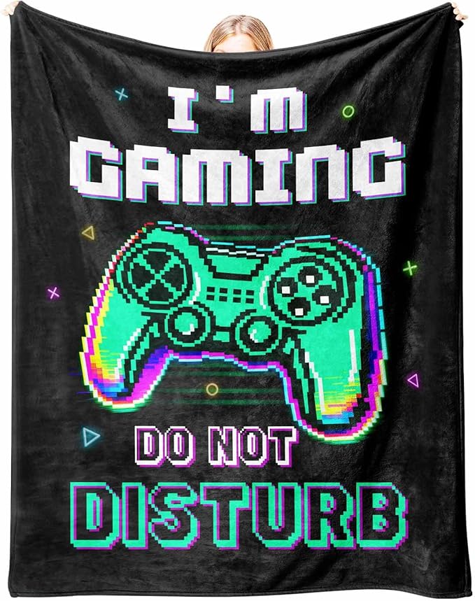 Gamer Gifts for Men Boys Girls, Do Not Disturb I’m Gaming Flannel Soft Blanket, Gaming Equipment Accessories Stuff for Teen Boys Gift - 50" x 60"