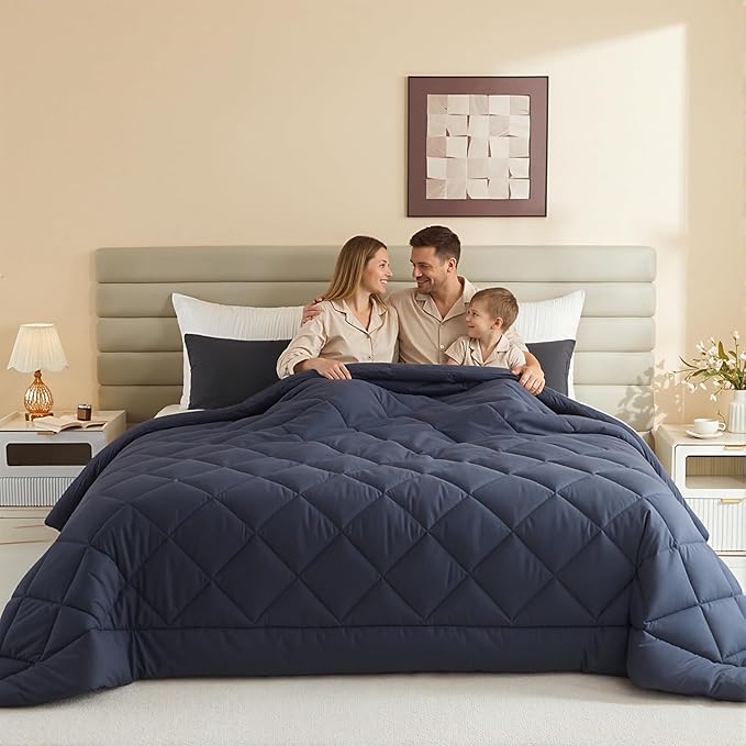 128x120 Oversized King Comforter, Extra Large King Size Comforter Oversized, All Season Soft Lightweight Quilt Down Alternative Duvet Insert with 8 Corner Tabs(128x120, Grey)
