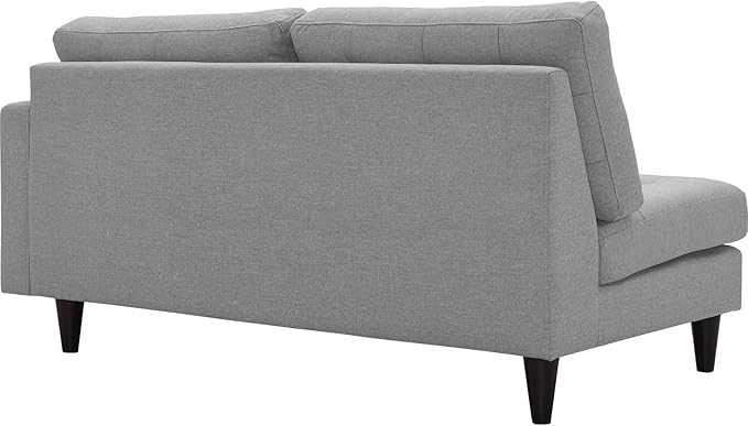 Modway Empress Mid-Century Modern Upholstered Fabric Corner Sofa In Oatmeal