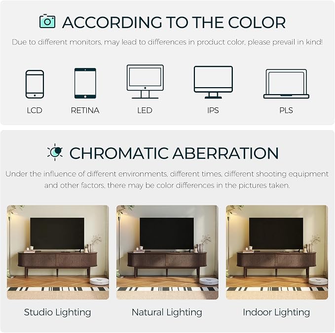 LINSY HOME Fluted TV Stand for 75" TV, Mid-Century Modern 70" Entertainment Center with Sliding Tambour Door and Storage Cabinet, Cruved TV Media Console Table for Living Room, Bedroom, Walnut - Image 9