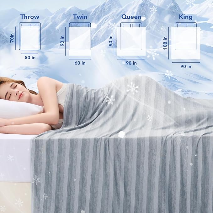 GOHERO Cooling Blanket King Size- 100"x90" Summer Cooling Throw Blanket for Hot Sleepers Arc-Chill Q-Max >0.45 Cool Fiber, Keeps Cool for Night Sweats, Soft Lightweight Sofa Blankets for Kid Adults