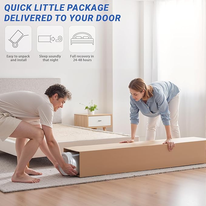 inight 12 Inch Full Size Hybrid Mattress, Medium Firm Spine Alignment with Nebulign Foam & Silent Pocket Coils, Motion Isolation, Fiberglass Free, CFR 1633 Compliant