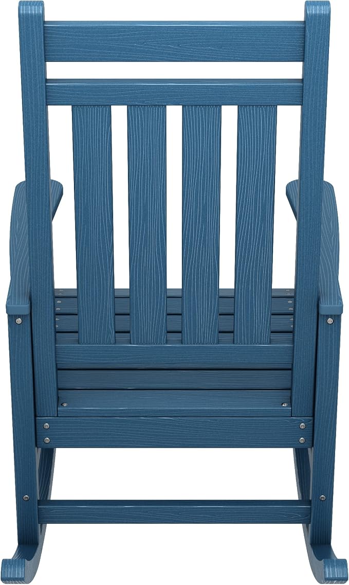 SERWALL Oversized Rocking Chair, Outdoor Rocking Chair for Adults, All Weather Resistant Porch Rocker for Lawn Garden, Blue - Image 8
