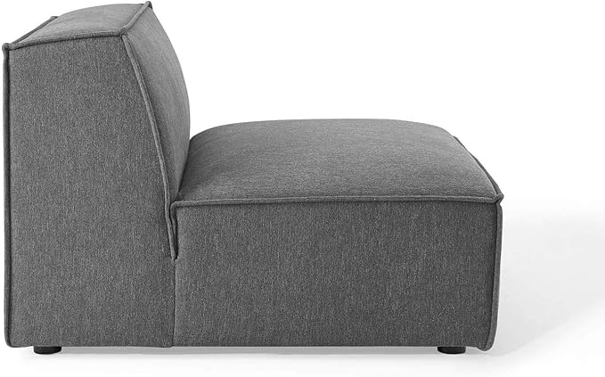 Modway Restore 5-Piece Upholstered Sectional Sofa in Charcoal