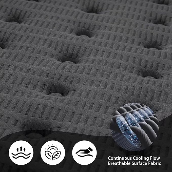 inight Twin XL Mattress, 12 Inch Medium Firm Hybrid, Nebulign Foam & Pocket Springs, Spinal Alignment for Teens & Single Adults (130-230lbs), Fiberglass-Free, CFR 1633 Compliant
