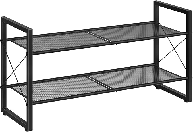 CHOEZON Shoe Rack, 2-Tier Shoe Rack for Closet, Metal Shoe Storage Organizer, Shoe Rack for Entryway, Shoe Shelf with Adjustable Feets, for Entryway, Hallway, Living Room, Bedroom, Black TXJ12BB - Image 9