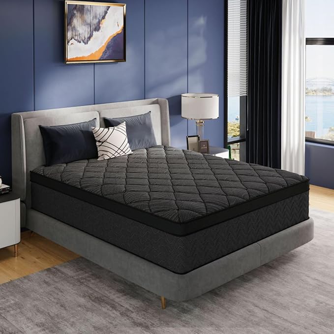 King Size Mattress, 12 Inch Luxury Hybrid King Mattress in a Box, Medium Firm Mattresses with Cooling Gel Memory Foam & Pocket Springs, Double Additional Support, 365-Night Trial