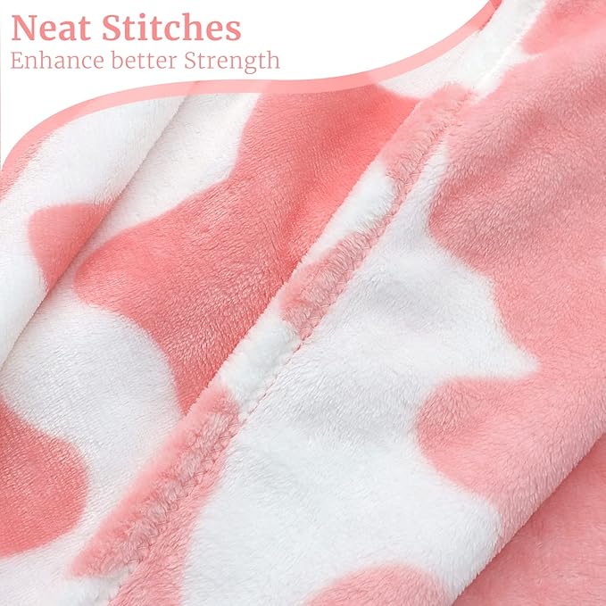 Pink Throw Blanket, Soft Plush Flannel Fleece Blanket for Couch Bed Sofa, Cute Pink Room Decor Gifts for Teen Pre Girls, Gift for Teen Girls, Girls & Women, Girly Cute Birthday Gifts, 40x50 Inch