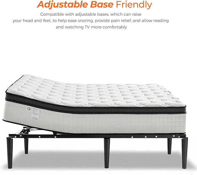 Full Size Mattress, 10 Inch Medium Firm Full Mattress in a Box, Hybrid Mattress with Individually Pocketed Coils for Targeted Support, Motion Isolation, CertiPUR-US Certified