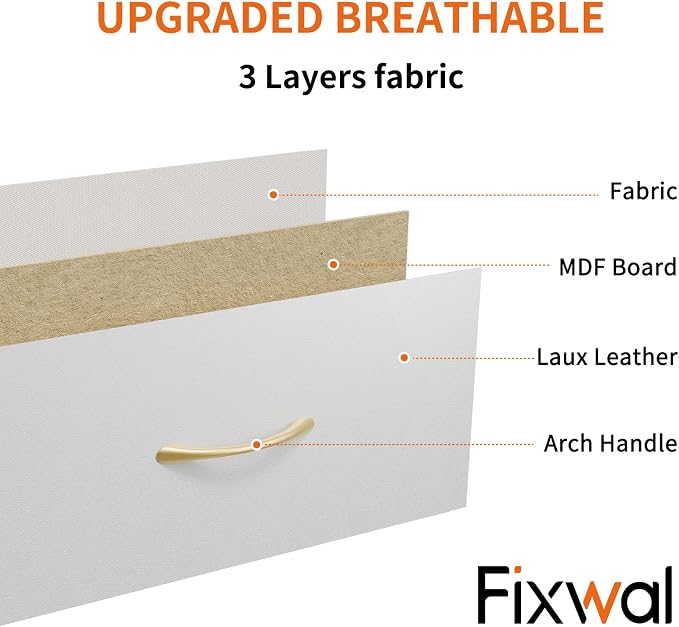 Fixwal Tall Narrow White Dresser for Bedroom, Storage Dresser Organizer with 7 Fabric Drawers, Nightstand Furniture in Closet, Entryway, Hallway - Image 8