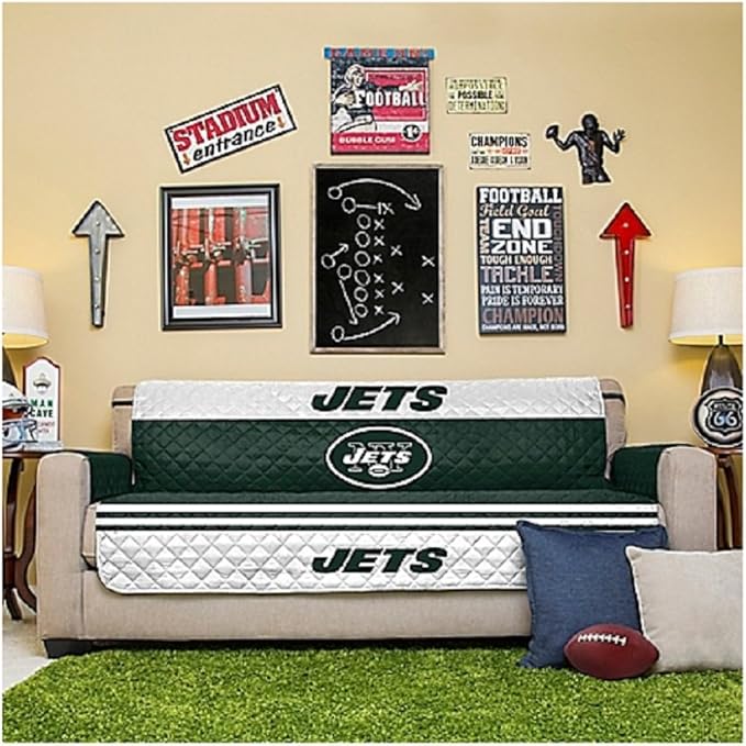 Pegasus Sports NFL Unisex NFL Sofa Couch Reversible Furniture Protector with Elastic Straps, 75-inches by 110-inches
